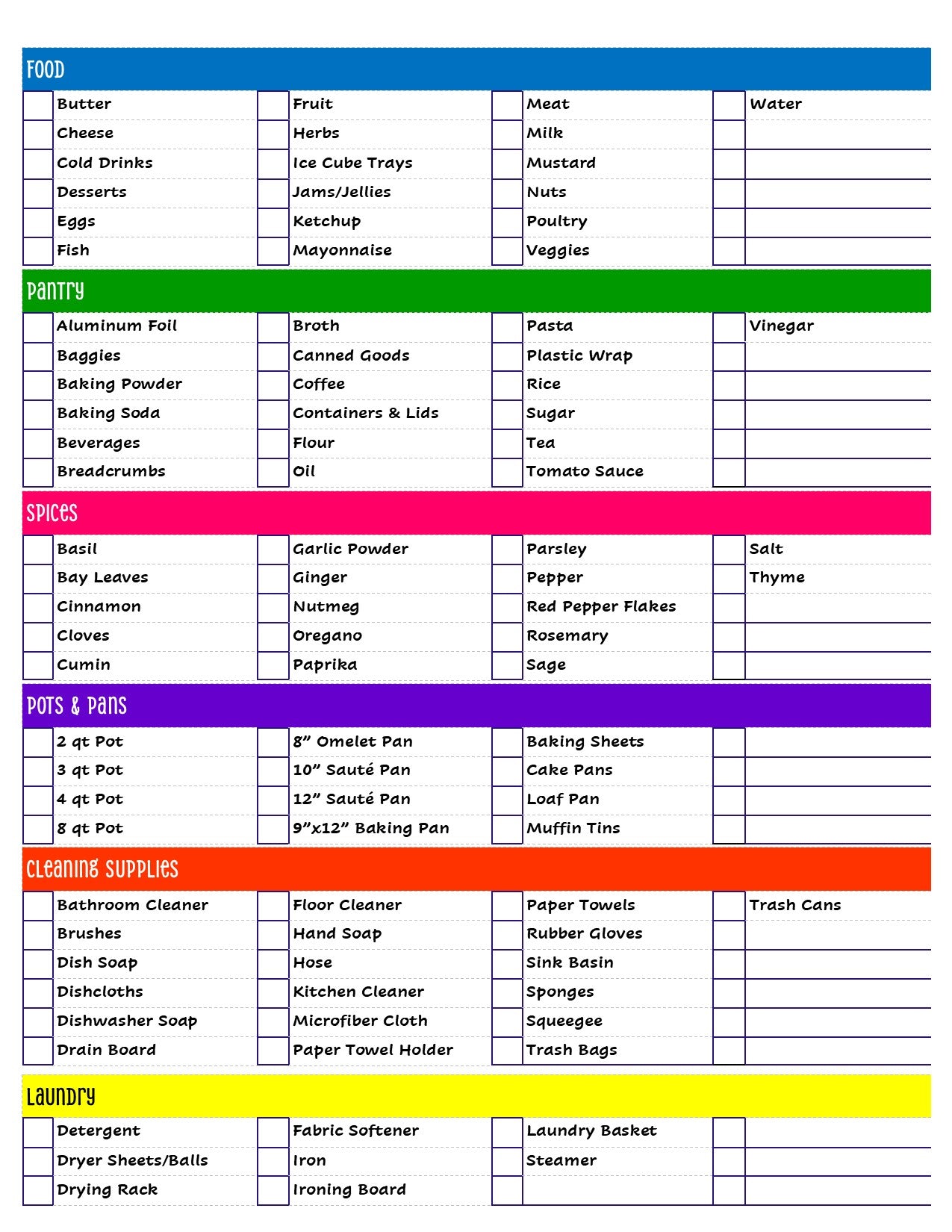 Home Moving Checklist