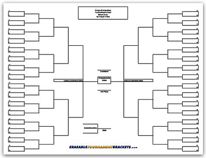 64 Team Single Elimination Blind Draw Tournament Bracket