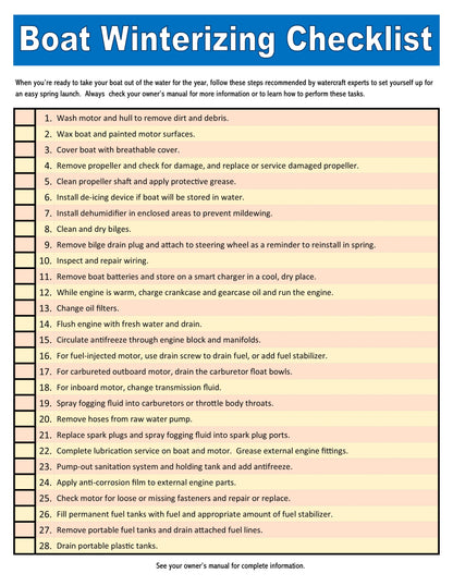 Boat Winterization Checklist