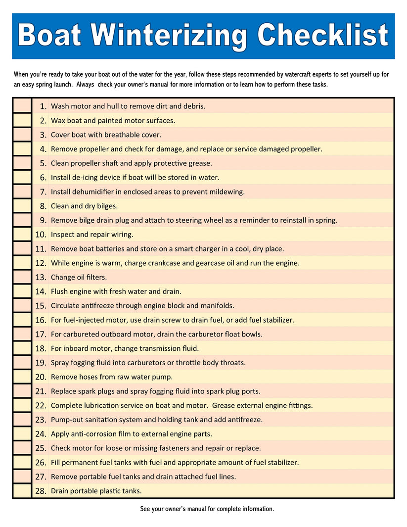 Boating Winterization Checklist & Boat Advanced Knots How To Guide ...