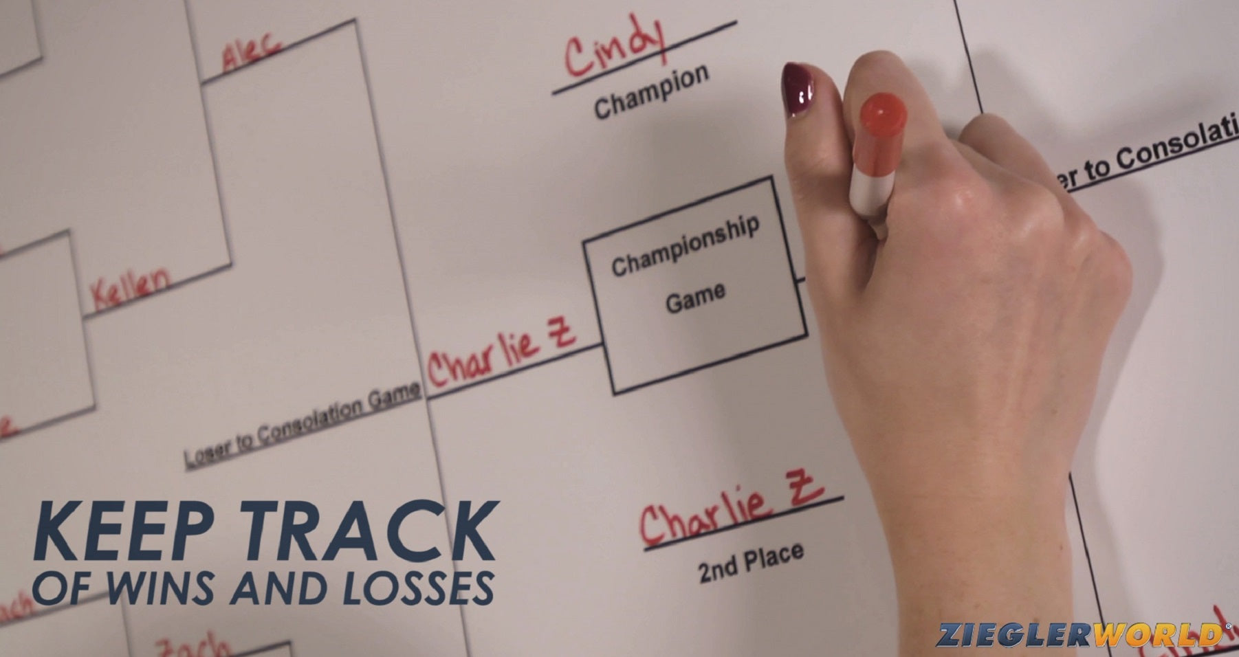 Reusable Tournament Brackets Keep Track of Wins and Losses